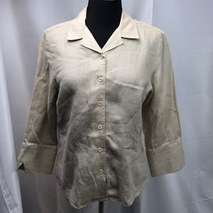 Faconnable  100% Linen Button Down Blouse Sz. Sm.